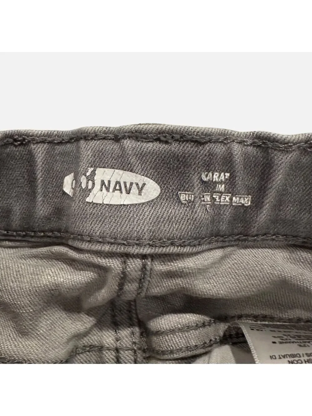 Old Navy Toddler Boys Jeans 5T Gray Karate Indigo Adjustable Waist Built In Flex